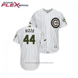 Maglia Baseball Uomo Chicago Cubs Anthony Rizzo 2018 Memorial Day Flex Base Bianco