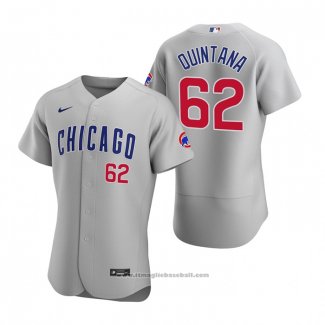 Maglia Baseball Uomo Chicago Cubs Jose Quintana Autentico 2020 Road Grigio