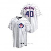 Maglia Baseball Uomo Chicago Cubs Willson Contreras Replica Home Bianco