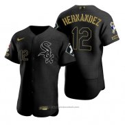 Maglia Baseball Uomo Chicago White Sox Cesar Hernandez Nero 2021 Salute To Service