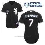Maglia Baseball Uomo Chicago White Sox Jeff Keppinger 7 Nero Alternato Cool Base