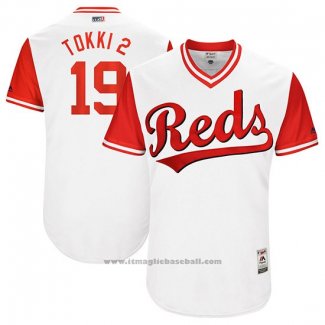 Maglia Baseball Uomo Cincinnati Reds 2017 Little League World Series 19 Joey Votto Bianco