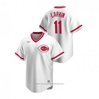 Maglia Baseball Uomo Cincinnati Reds Barry Larkin Cooperstown Collection Home Bianco