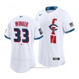 Maglia Baseball Uomo Cincinnati Reds Jesse Winker 2021 All Star Autentico Bianco