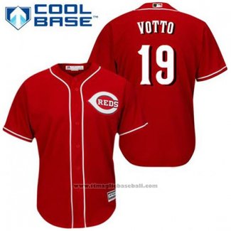 Maglia Baseball Uomo Cincinnati Reds Joey Votto 19 Rosso Alternato Cool Base