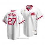 Maglia Baseball Uomo Cincinnati Reds Tyler Naquin Cooperstown Collection Home Bianco