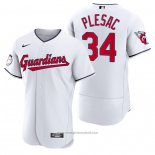 Maglia Baseball Uomo Cleveland Guardians Zach Plesac Autentico Home Bianco