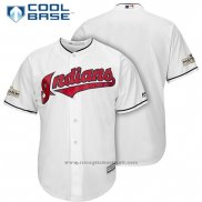 Maglia Baseball Uomo Cleveland Indians 2017 Postseason Bianco Cool Base