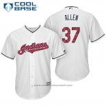 Maglia Baseball Uomo Cleveland Indians 2017 Stelle e Strisce 37 Cody Allen Bianco Cool Base