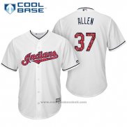 Maglia Baseball Uomo Cleveland Indians 2017 Stelle e Strisce 37 Cody Allen Bianco Cool Base