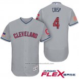 Maglia Baseball Uomo Cleveland Indians 2017 Stelle e Strisce Coco Crisp Grigio Flex Base