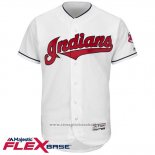 Maglia Baseball Uomo Cleveland Indians Blank Bianco Flex Base Autentico Collection