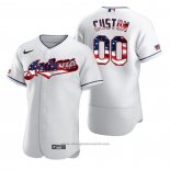 Maglia Baseball Uomo Cleveland Indians Personalizzate 2020 Stars & Stripes 4th Of July Bianco