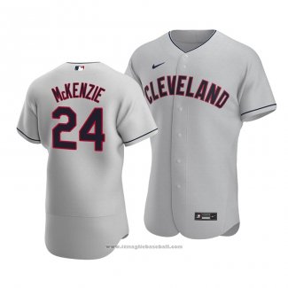 Maglia Baseball Uomo Cleveland Indians Triston Mckenzie Autentico Road Grigio