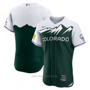 Maglia Baseball Uomo Colorado Rockies 2022 City Connect Autentico Verde