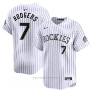 Maglia Baseball Uomo Colorado Rockies Brendan Rodgers Home Limited Bianco