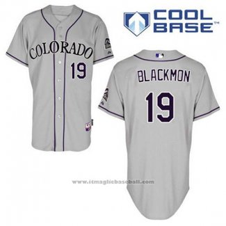 Maglia Baseball Uomo Colorado Rockies Charlie Blackmon 19 Grigio Cool Base