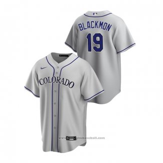 Maglia Baseball Uomo Colorado Rockies Charlie Blackmon Replica Road Grigio