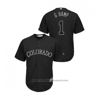 Maglia Baseball Uomo Colorado Rockies Garrett Hampson019 Players Weekend G Hamp Replica Nero