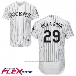 Maglia Baseball Uomo Colorado Rockies Jorge De La Rosa 29 Bianco Flex Base