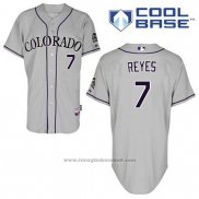 Maglia Baseball Uomo Colorado Rockies Jose Reyes 7 Grigio Cool Base