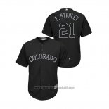 Maglia Baseball Uomo Colorado Rockies Kyle Freeland019 Players Weekend F. Stanley Replica Nero