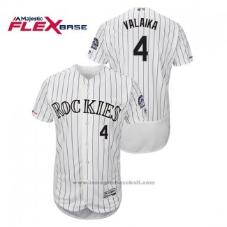 Maglia Baseball Uomo Colorado Rockies Pat Valaika Autentico Collection Flex Base Bianco