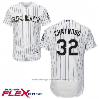 Maglia Baseball Uomo Colorado Tyler Chatwood 32 Bianco Flex Base