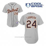 Maglia Baseball Uomo Detroit Tigers Miguel Cabrera 24 Grigio Cool Base