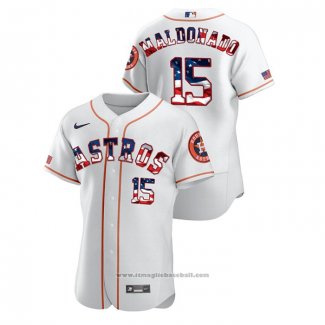 Maglia Baseball Uomo Houston Astros Martin Maldonado 2020 Stars & Stripes 4th of July Bianco