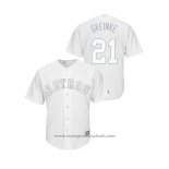 Maglia Baseball Uomo Houston Astros Zack Greinke 2019 Players Weekend Greinke Replica Bianco