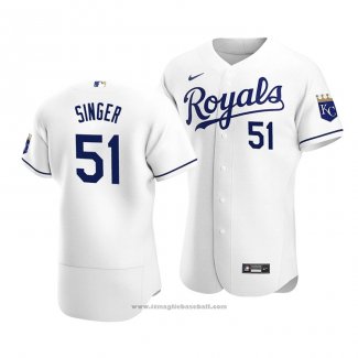 Maglia Baseball Uomo Kansas City Royals Brady Singer Autentico Primera Bianco