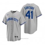 Maglia Baseball Uomo Kansas City Royals Carlos Santana Replica Road Grigio