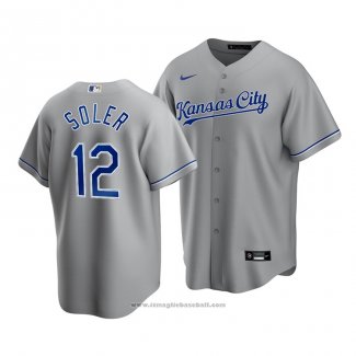 Maglia Baseball Uomo Kansas City Royals Jorge Soler Replica Cool Base Road Grigio