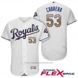 Maglia Baseball Uomo Kansas City Royals Melky Cabrera Bianco Alternato Flex Base