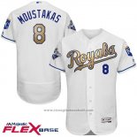 Maglia Baseball Uomo Kansas City Royals Mike Moustakas World Series Campeones Or Bianco Flex Base