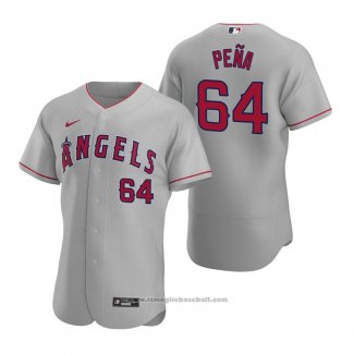 Maglia Baseball Uomo Los Angeles Angels Felix Pena Autentico 2020 Road Grigio