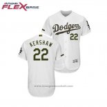 Maglia Baseball Uomo Los Angeles Dodgers Clayton Kershaw 2018 Memorial Day Flex Base Bianco