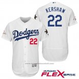 Maglia Baseball Uomo Los Angeles Dodgers Clayton Kershaw Bianco 2017 All Star Flex Base