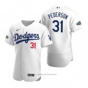 Maglia Baseball Uomo Los Angeles Dodgers Joc Pederson Autentico 2020 Primera Bianco