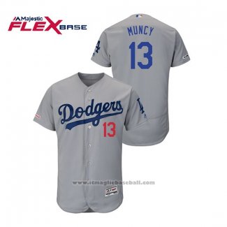 Maglia Baseball Uomo Los Angeles Dodgers Max Muncy Flex Base Grigio