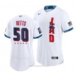 Maglia Baseball Uomo Los Angeles Dodgers Mookie Betts 2021 All Star Autentico Bianco