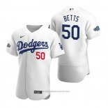Maglia Baseball Uomo Los Angeles Dodgers Mookie Betts Autentico 2020 Primera Bianco