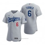 Maglia Baseball Uomo Los Angeles Dodgers Trea Turner Autentico Alternato Grigio