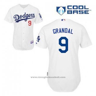 Maglia Baseball Uomo Los Angeles Dodgers Yasmani Grandal 9 Bianco Home Cool Base