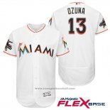 Maglia Baseball Uomo Miami Marlins 13 Marchell Ozuna Bianco 2017 Flex Base