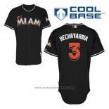 Maglia Baseball Uomo Miami Marlins Adeiny Hechavarria 3 Nero Alternato Cool Base