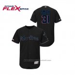 Maglia Baseball Uomo Miami Marlins Caleb Smith 150 Anniversario 2019 Flex Base Nero