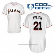 Maglia Baseball Uomo Miami Marlins Christian Yelich 21 Bianco Home Cool Base