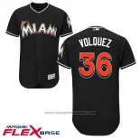 Maglia Baseball Uomo Miami Marlins Edinson Volquez Nero Alternato Flex Base